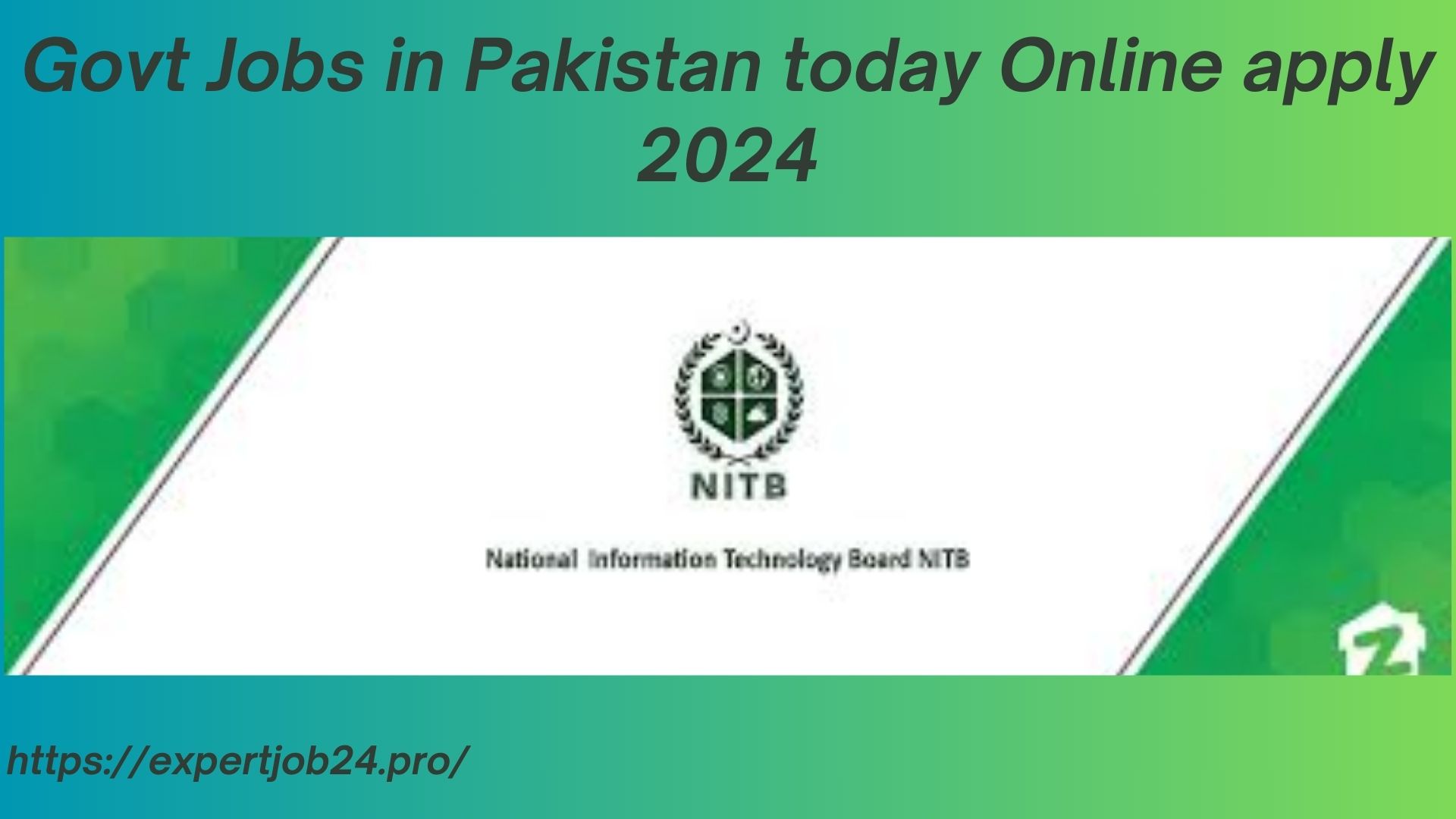 Govt Jobs in Pakistan today Online apply 2024