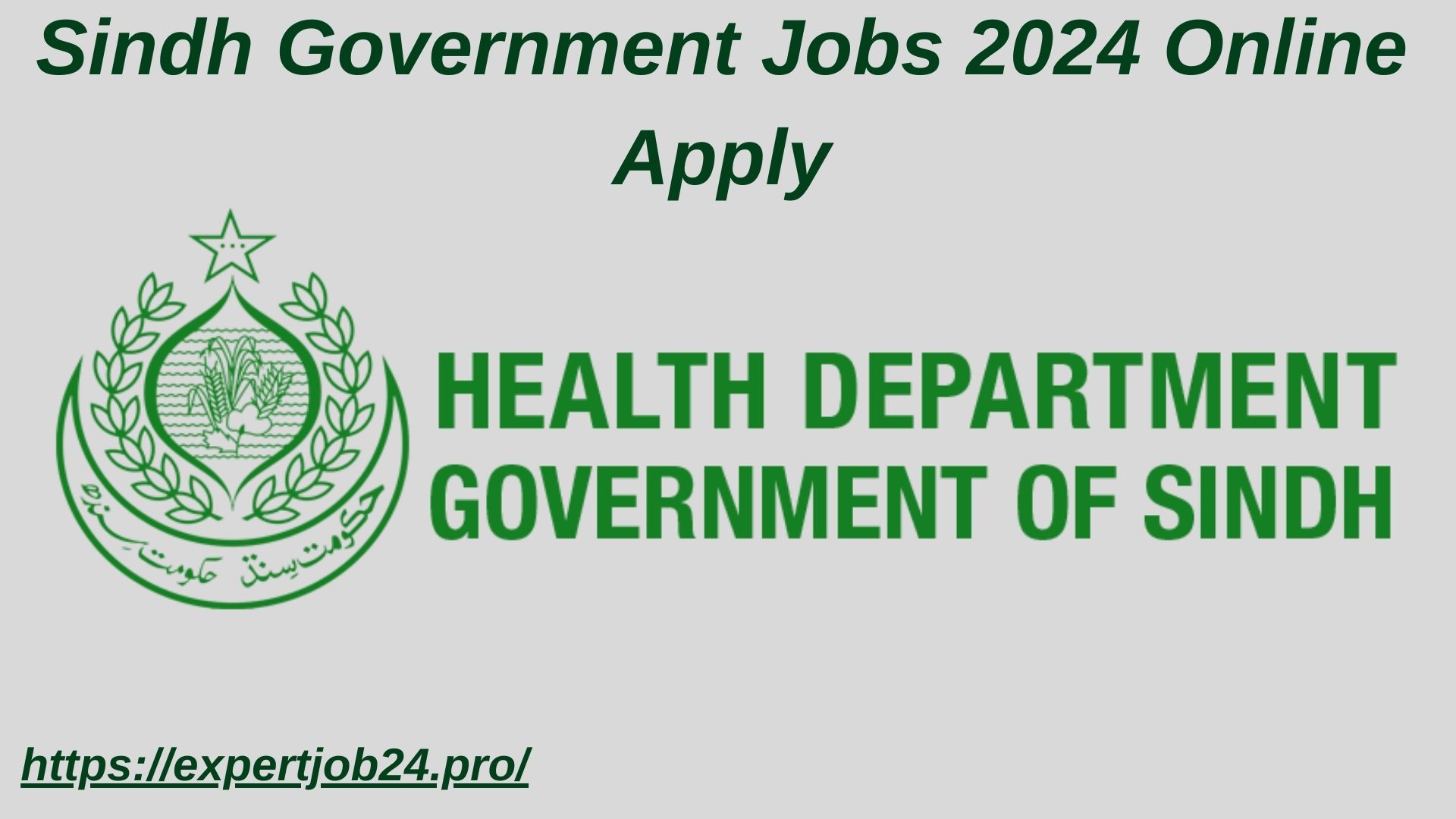 Sindh Government Jobs 2024 online apply